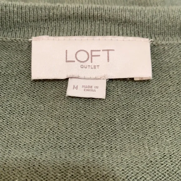 LOFT Rolled Cuff Short Sleeve Button Up Sweater - Picture 6 of 6